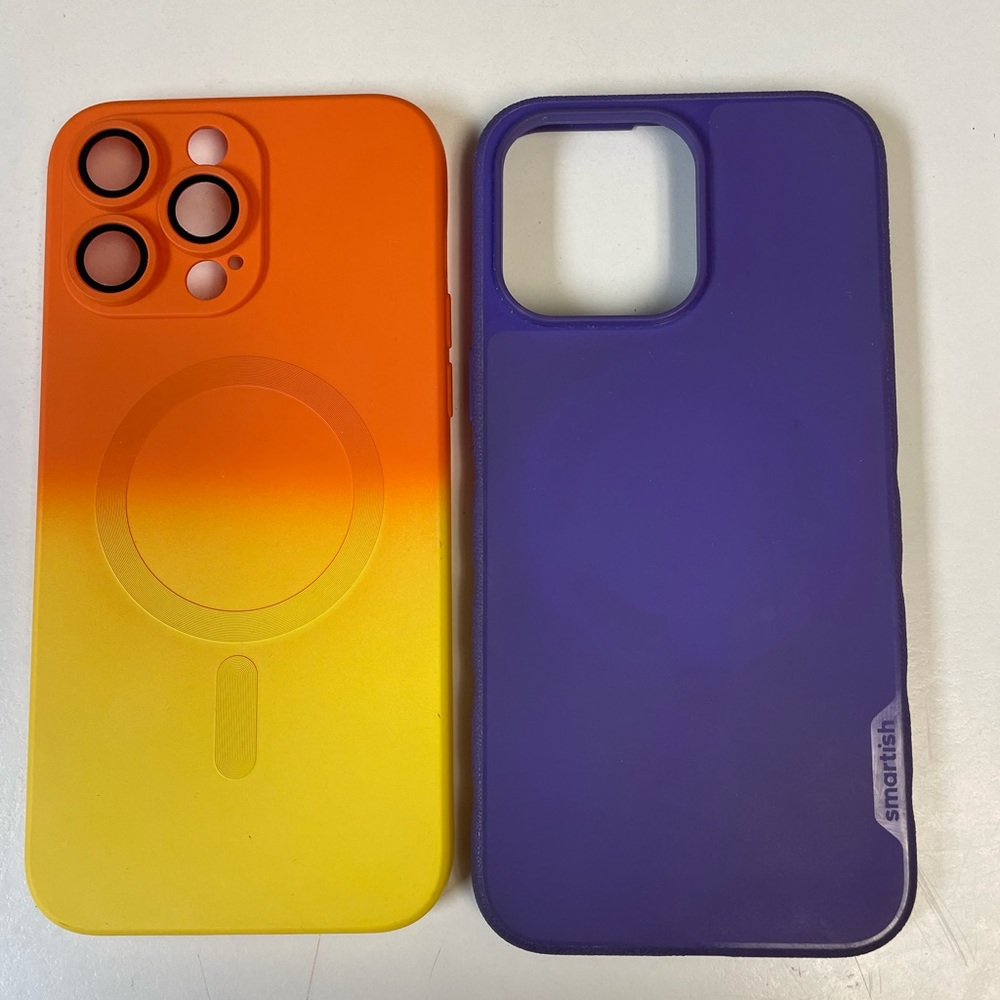 2 iPhone 15 Pro Max Gradient Orange and Purple Phone Cases